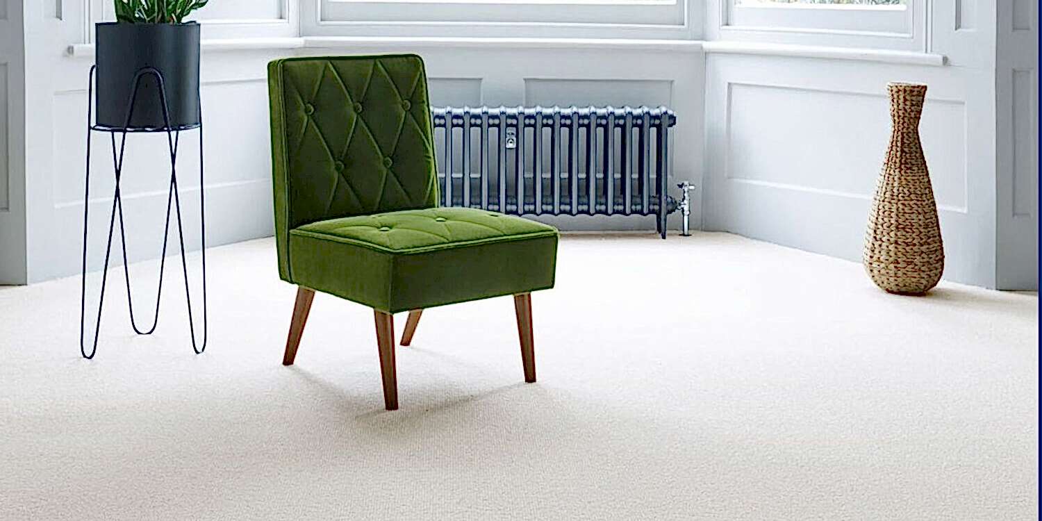 Barbers Flooring | Guide | image showing a single green chair in a natural floored room