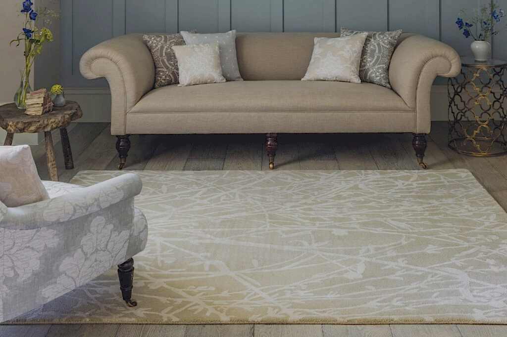 Barbers Flooring | Products Image | Showing a light colored rug in a living room